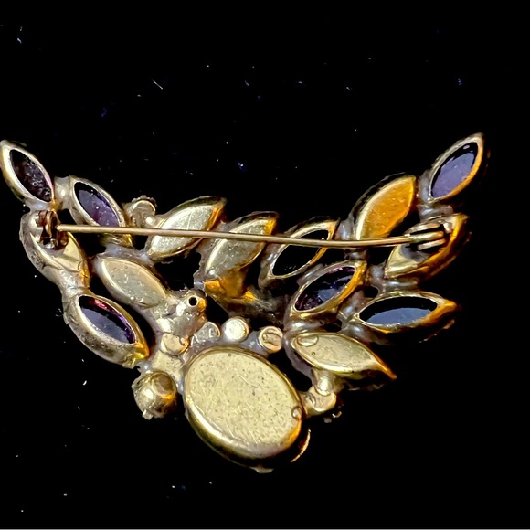 Alice Caviness Watermelon Heliotrope Brooch & Clip Earring Set Rare Unsigned - Picture 9 of 9